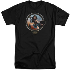 Wonder Woman Movie Battle Pose Men's 18/1 Tall Cotton Short-Sleeve T-Shirt