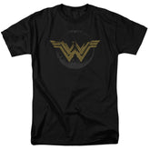 Wonder Woman Movie Distressed Logo Men's 18/1 Cotton Short-Sleeve T-Shirt