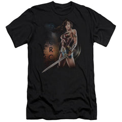 Wonder Woman Movie Fierce Men's Ultra-Soft 30/1 Cotton Slim Short-Sleeve T-Shirt