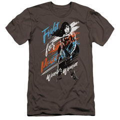 Wonder Woman Movie Fight For Peace Men's Ultra-Soft 30/1 Cotton Slim Short-Sleeve T-Shirt