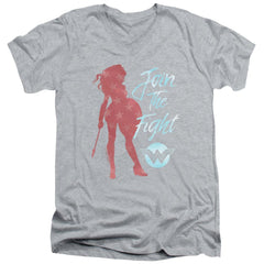 Wonder Woman Movie Freedom Fight Men's 30/1 Cotton Slim V-Neck T-Shirt