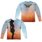 Wonder Woman Movie Poster (Front/Back Print) Men's Regular Fit Polyester Long-Sleeve T-Shirt