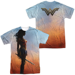 Wonder Woman Movie Poster (Front/Back Print) Men's Regular Fit Polyester Short-Sleeve T-Shirt