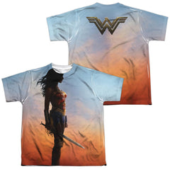 Wonder Woman Movie Poster (Front/Back Print) Youth Regular Fit Poly Short-Sleeve T-Shirt