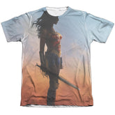 Wonder Woman Movie Poster Men's Regular Fit Poly Cotton Short-Sleeve T-Shirt
