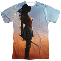 Wonder Woman Movie Poster Men's Regular Fit Polyester Short-Sleeve T-Shirt