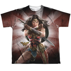 Wonder Woman Movie Protector Of Humanity Youth Regular Fit Poly Short-Sleeve T-Shirt