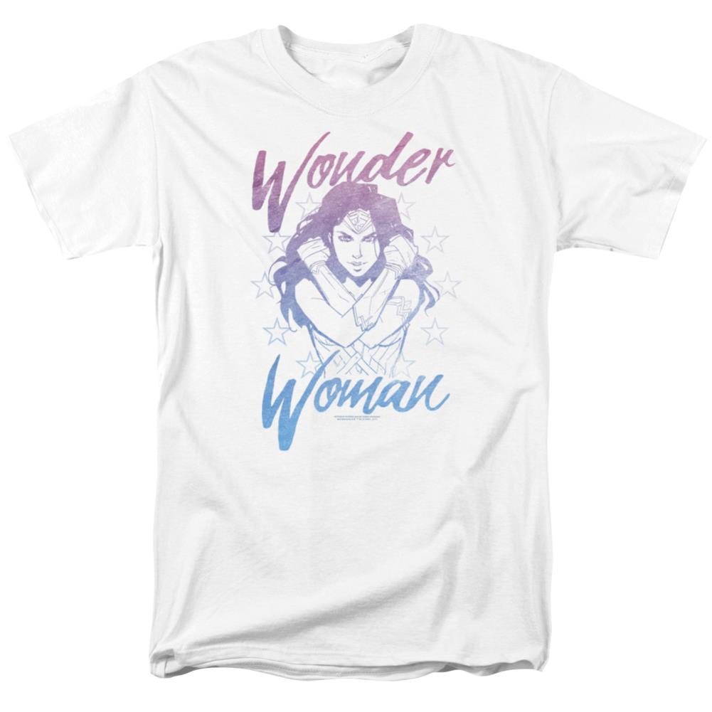Wonder Woman Movie Retro Stance Men's 18/1 Cotton Short-Sleeve T-Shirt