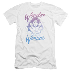Wonder Woman Movie Retro Stance Men's Ultra-Soft 30/1 Cotton Slim Short-Sleeve T-Shirt