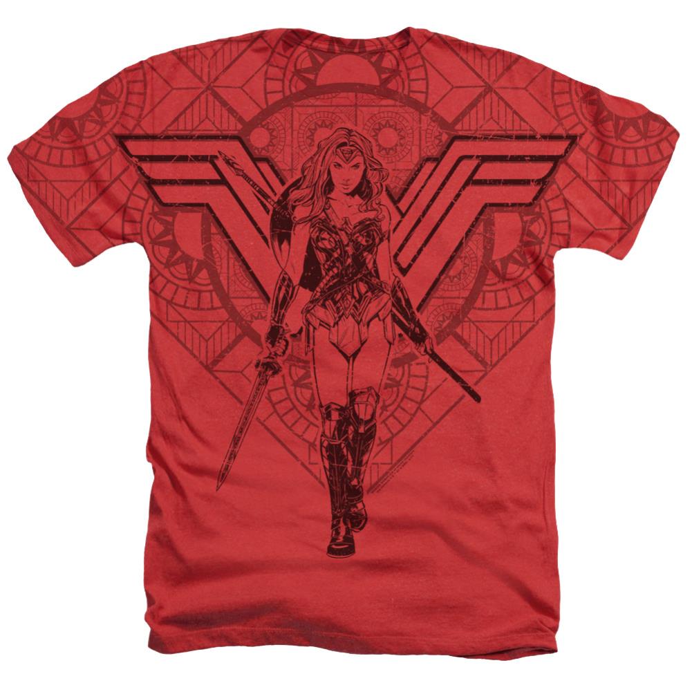 Wonder Woman Movie Shield Of Wonder Men's 30/1 Cotton Poly SS Heather T