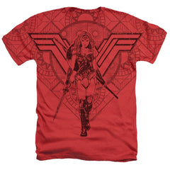 Wonder Woman Movie Shield Of Wonder Men's 30/1 Cotton Poly SS Heather T