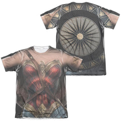 Wonder Woman Movie Wonder Uniform (Front/Back Print) Men's Regular Fit Poly Cotton Short-Sleeve T-Shirt