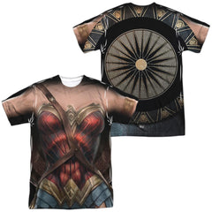 Wonder Woman Movie Wonder Uniform (Front/Back Print) Men's Regular Fit Polyester Short-Sleeve T-Shirt