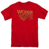 Wonder Woman Wonder Woman 75th Anniversary Gold Logo Men's 18/1 Cotton Short-Sleeve T-Shirt