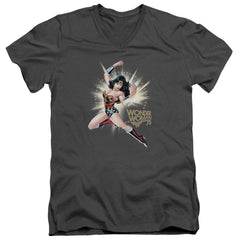 Wonder Woman WW75 The Bracelets Of Submission Men's 30/1 Cotton Slim V-Neck T-Shirt