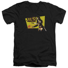 Xena Warrior Princess Cut Up Men's 30/1 Cotton Slim V-Neck T-Shirt