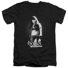 Xena Warrior Princess Dont Mess With Me Men's 30/1 Cotton Slim V-Neck T-Shirt