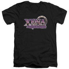 Xena Warrior Princess Logo Men's 30/1 Cotton Slim V-Neck T-Shirt