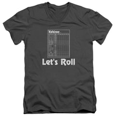 Yahtzee Lets Roll Men's 30/1 Cotton Slim V-Neck T-Shirt