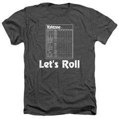 Yahtzee Lets Roll Men's 30/1 Heather 60 40 Poly Short-Sleeve T-Shirt