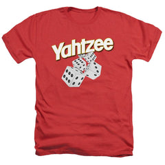 Yahtzee Tumbling Dice Men's 30/1 Heather 60 40 Poly Short-Sleeve T-Shirt