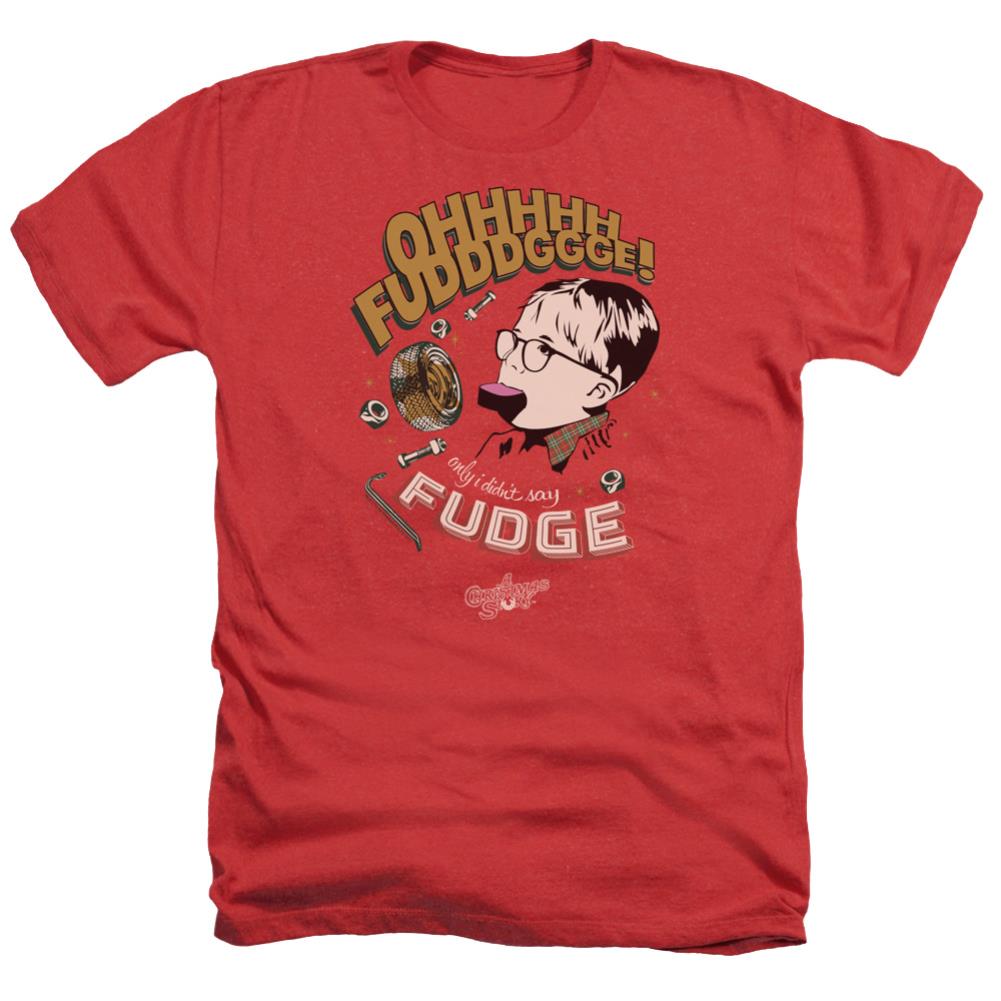 A Christmas Story Fudge Men's 30/1 Heather 60 40 Poly Short-Sleeve T-Shirt