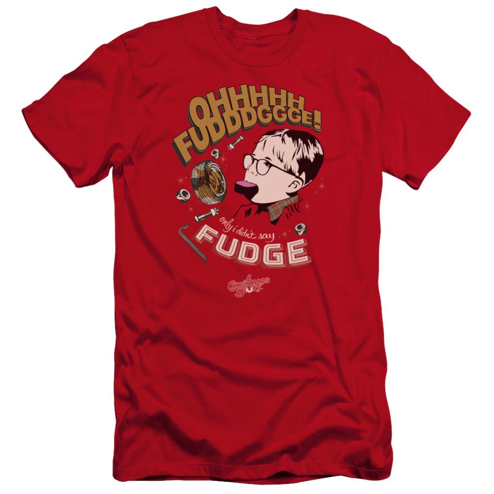 A Christmas Story Fudge Men's Ultra-Soft 30/1 Cotton Slim Short-Sleeve T-Shirt