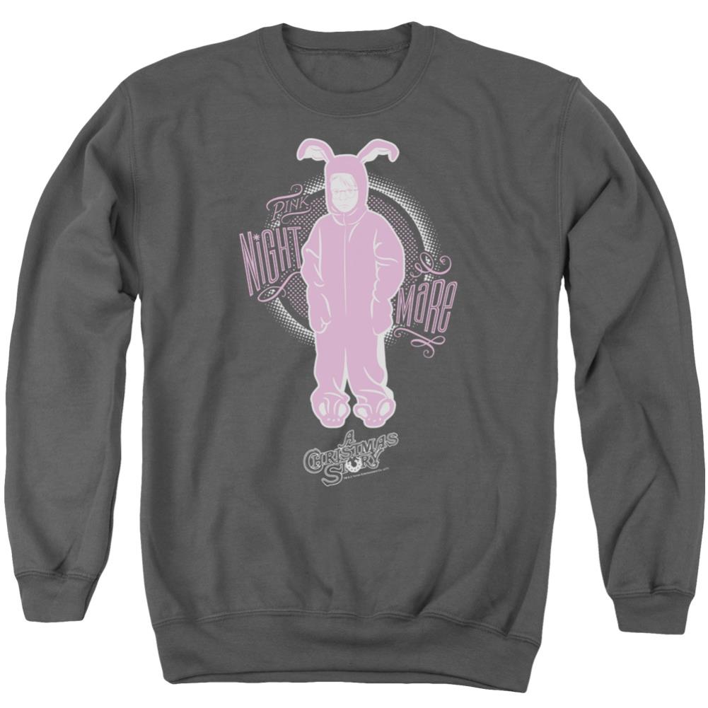 A Christmas Story Pink Nightmare Men's Crewneck 50 50 Poly Long-Sleeve T-Shirt