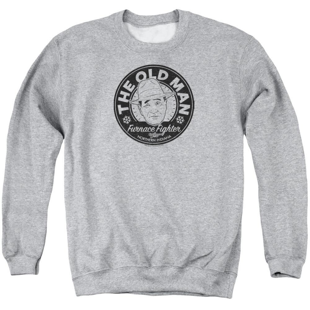 A Christmas Story The Old Man Men's Crewneck 50 50 Poly Long-Sleeve T-Shirt