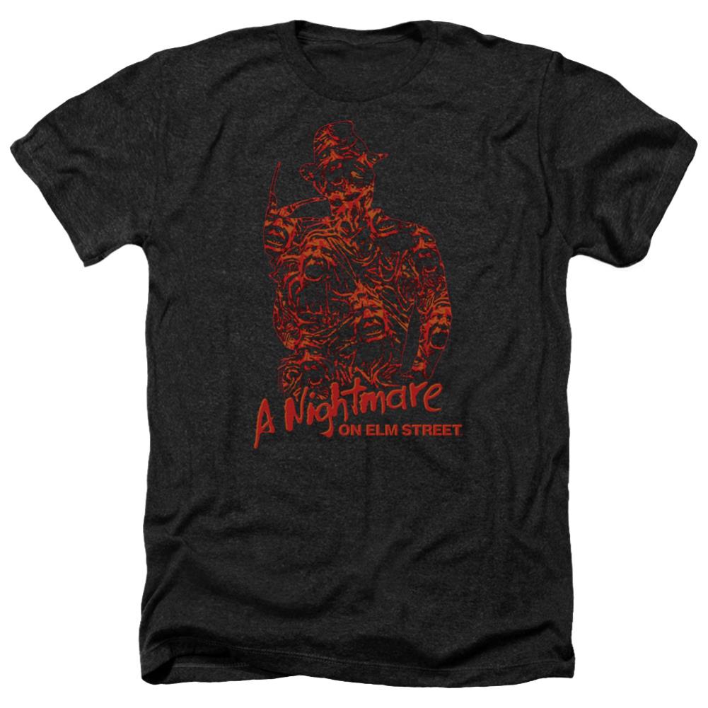 A Nightmare On Elm Street Chest Of Souls Men's 30/1 Heather 60 40 Poly Short-Sleeve T-Shirt