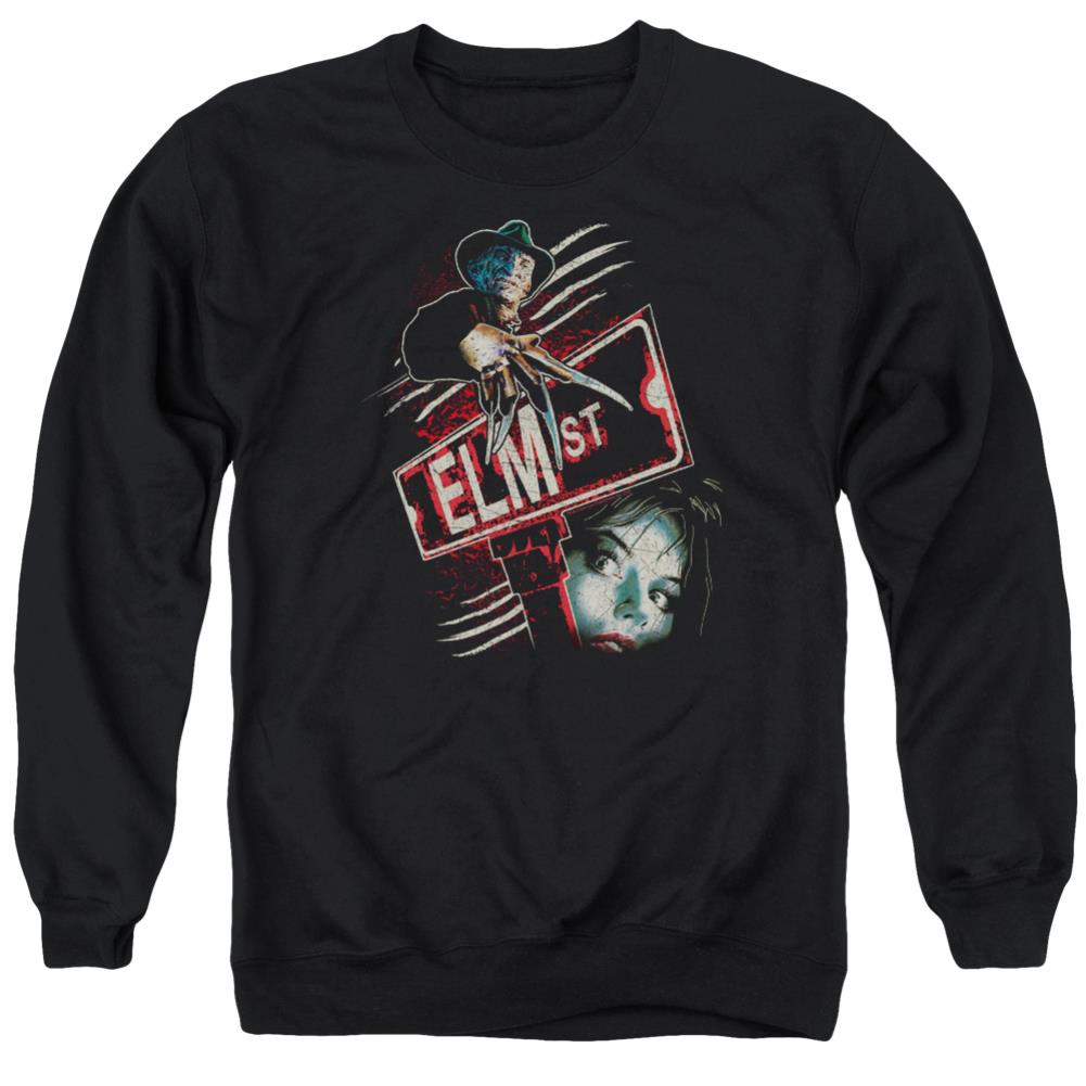 A Nightmare On Elm Street Elm St Men's Crewneck 50 50 Poly Long-Sleeve T-Shirt