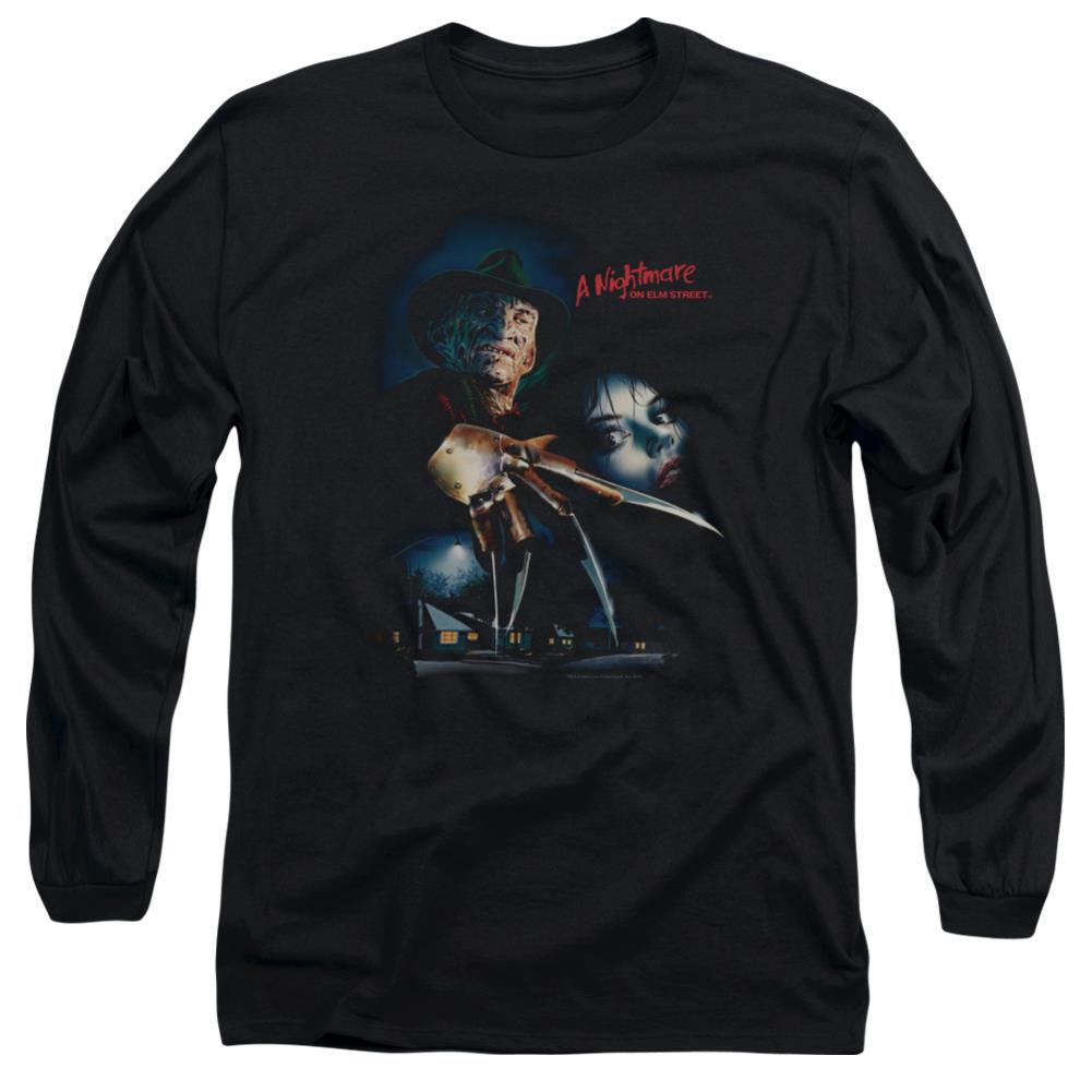 A Nightmare On Elm Street Elm Street Poster Men's 18/1 Cotton Long-Sleeve T-Shirt