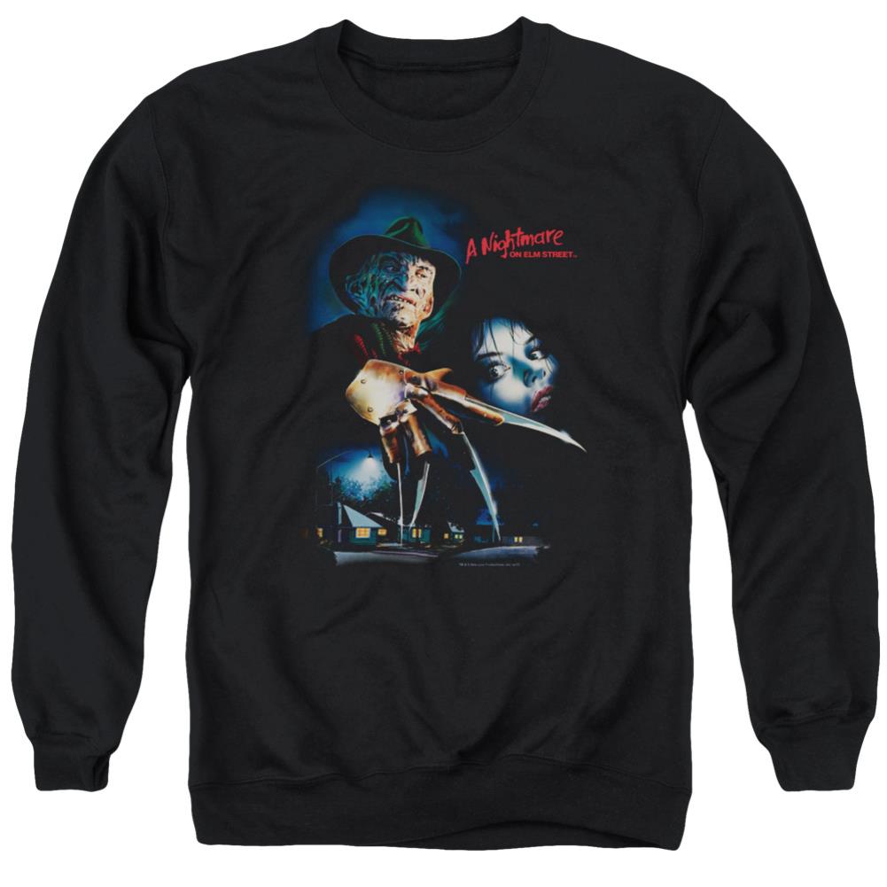 A Nightmare On Elm Street Elm Street Poster Men's Crewneck 50 50 Poly Long-Sleeve T-Shirt