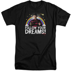 A Nightmare On Elm Street Follow Your Dreams Men's 18/1 Tall Cotton Short-Sleeve T-Shirt