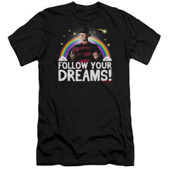 A Nightmare On Elm Street Follow Your Dreams Men's Ultra-Soft 30/1 Cotton Slim Short-Sleeve T-Shirt