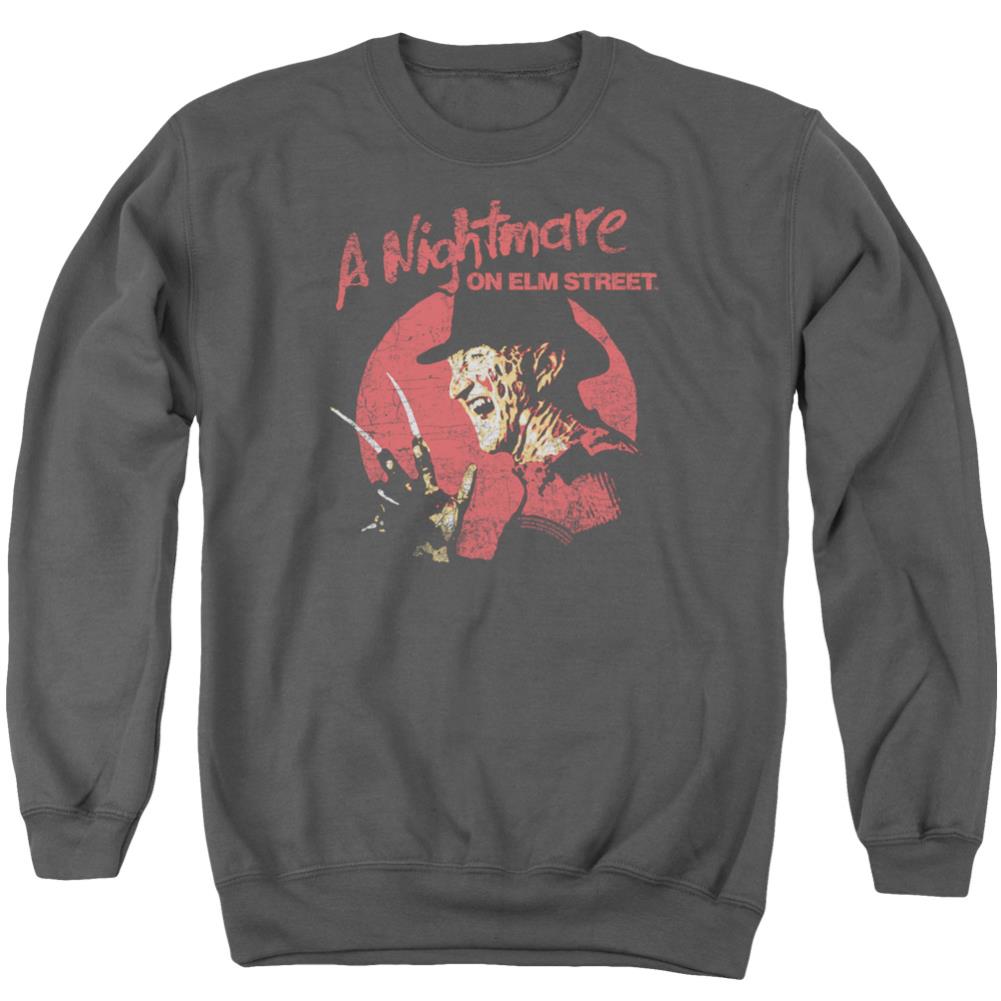 A Nightmare On Elm Street Freddy Circle Men's Crewneck 50 50 Poly Long-Sleeve T-Shirt