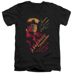 A Nightmare On Elm Street Freddy Claws Men's 30/1 Cotton Slim V-Neck T-Shirt