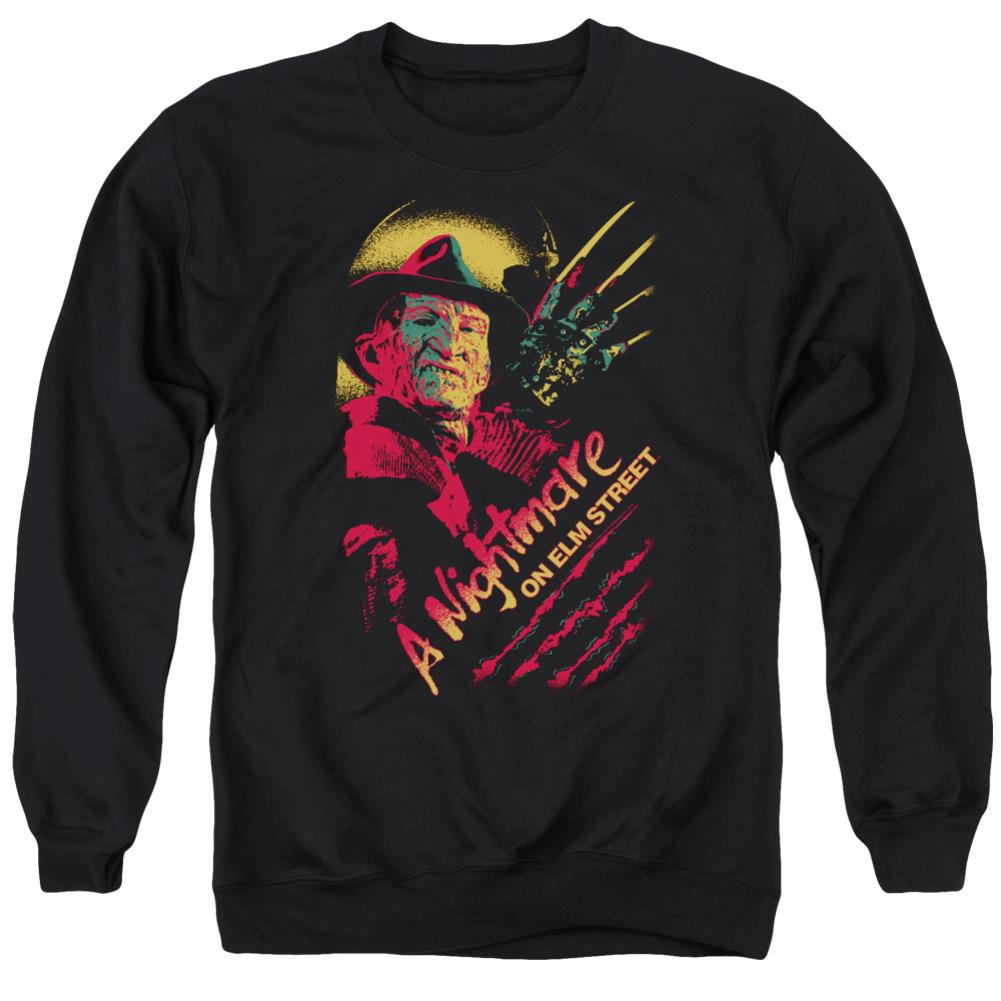 A Nightmare On Elm Street Freddy Claws Men's Crewneck 50 50 Poly Long-Sleeve T-Shirt