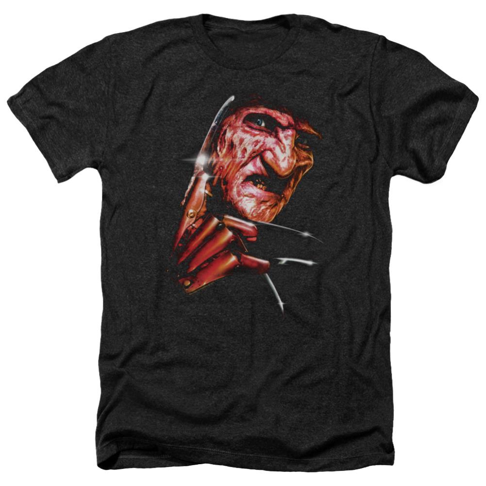 A Nightmare On Elm Street Freddy's Face Men's 30/1 Heather 60 40 Poly Short-Sleeve T-Shirt