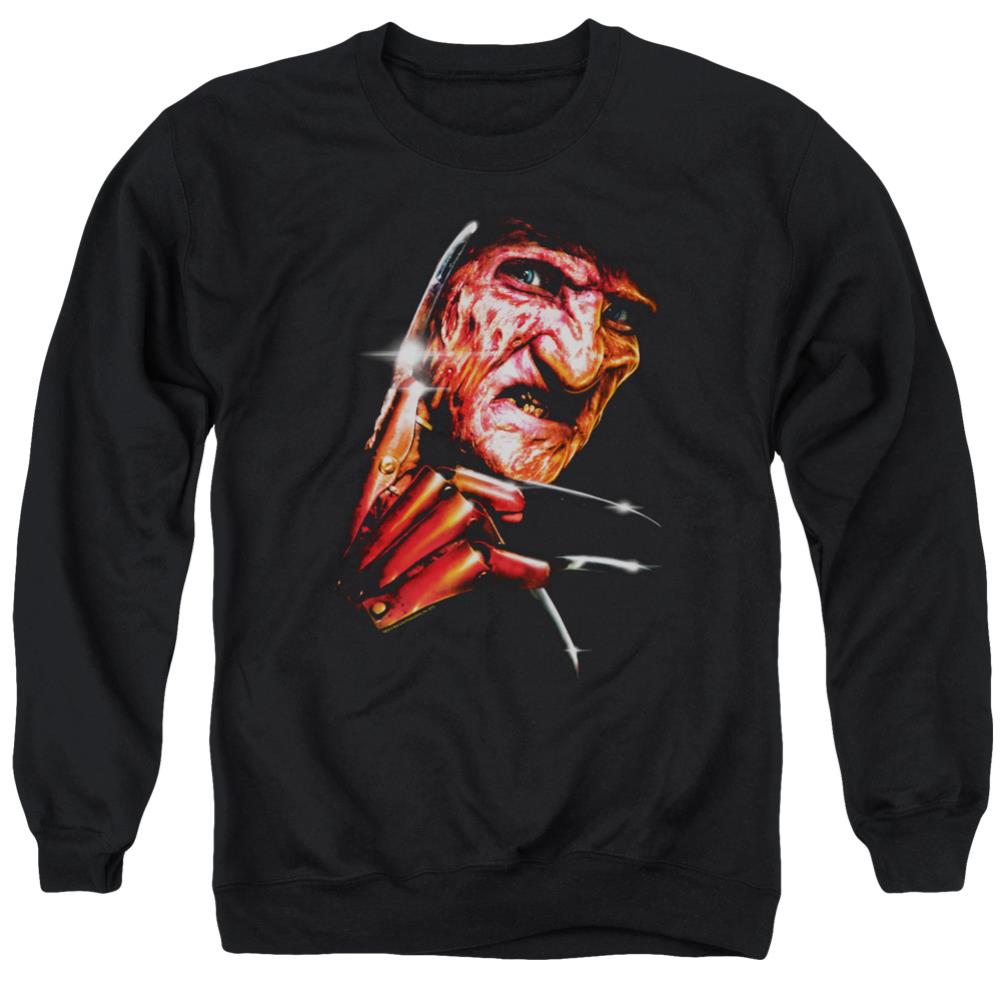 A Nightmare On Elm Street Freddy's Face Men's Crewneck 50 50 Poly Long-Sleeve T-Shirt