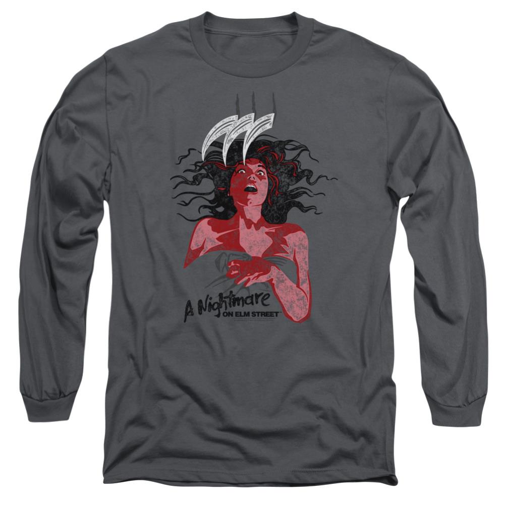 A Nightmare On Elm Street Illustrated European Poster Men's 18/1 Cotton Long-Sleeve T-Shirt
