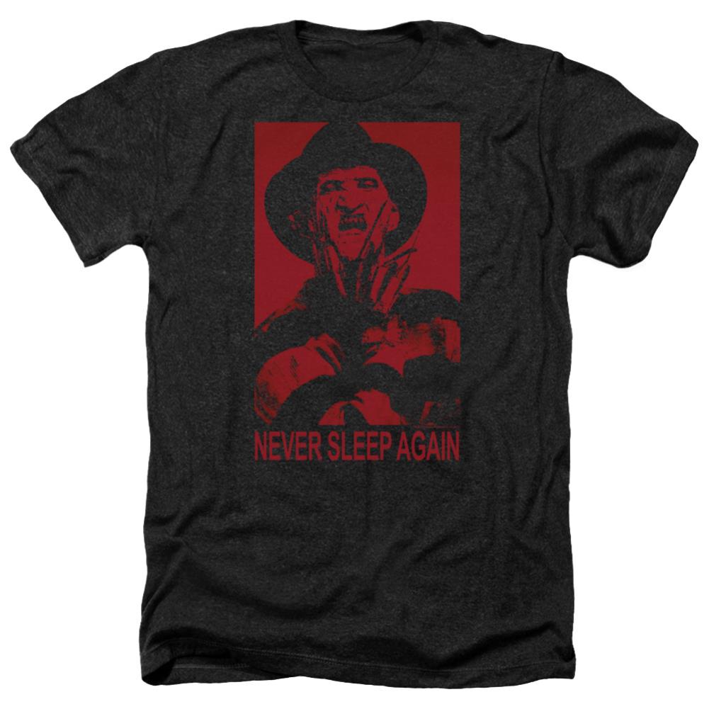 A Nightmare On Elm Street Never Sleep Again Men's 30/1 Heather 60 40 Poly Short-Sleeve T-Shirt
