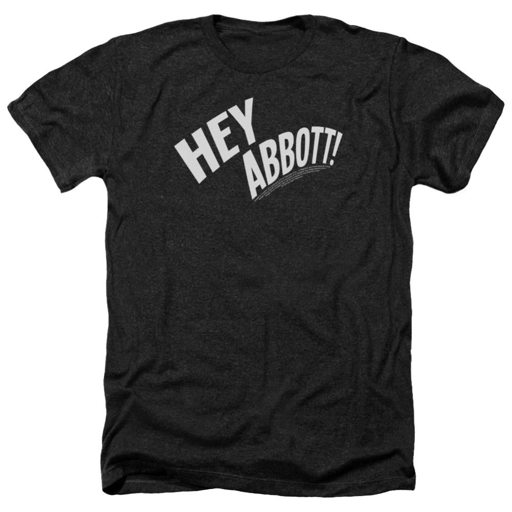 Abbott And Costello Hey Abbott Men's 30/1 Heather 60 40 Poly Short-Sleeve T-Shirt
