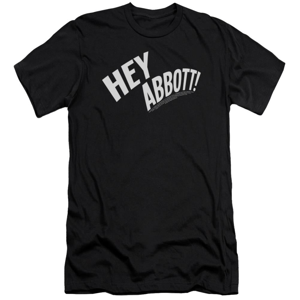 Abbott And Costello Hey Abbott Men's Ultra-Soft 30/1 Cotton Slim Short-Sleeve T-Shirt