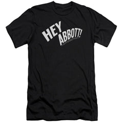 Abbott And Costello Hey Abbott Men's Ultra-Soft 30/1 Cotton Slim Short-Sleeve T-Shirt