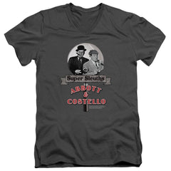Abbott And Costello Super Sleuths Men's 30/1 Cotton Slim V-Neck T-Shirt