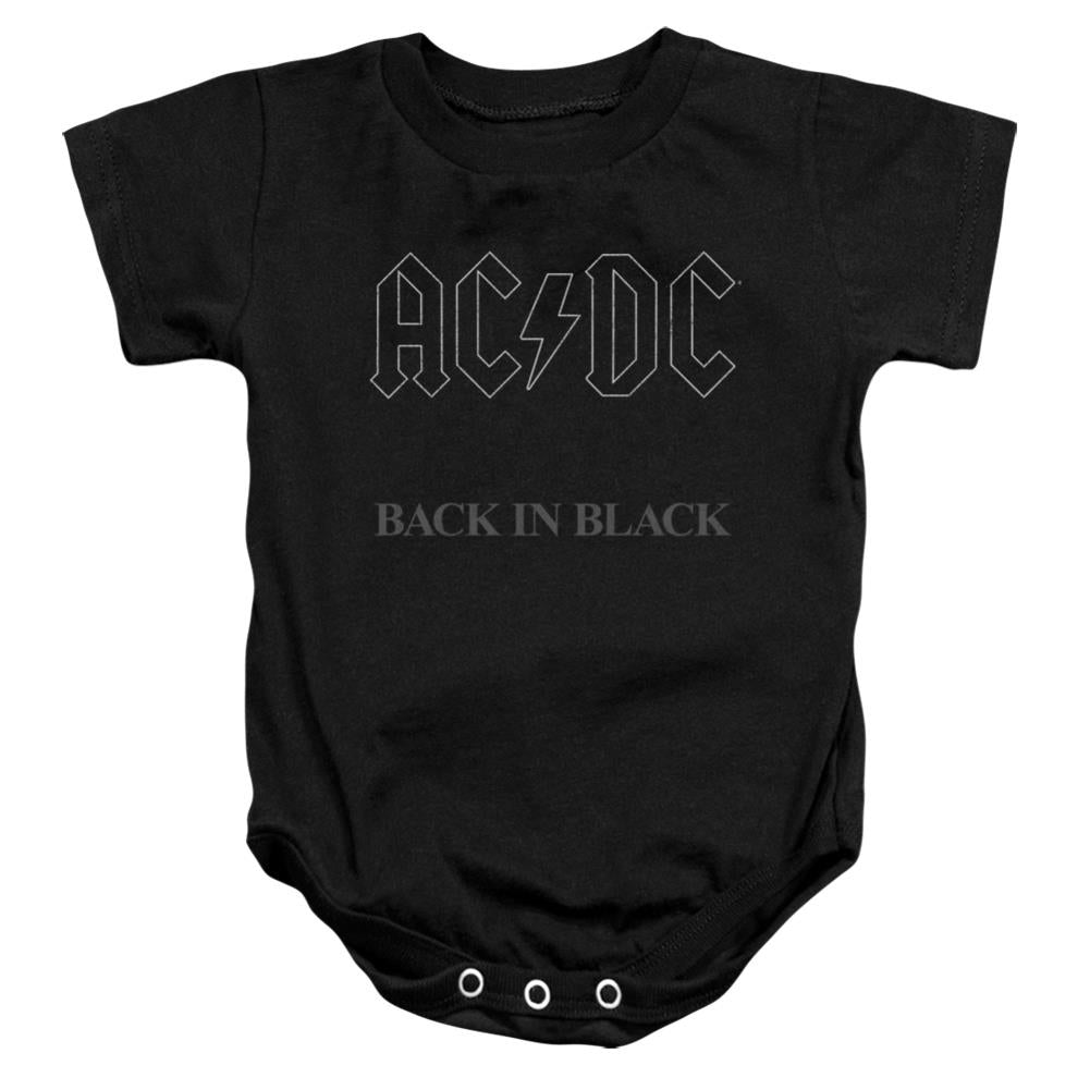 AC/DC Back In Black Infant's Cotton Short-Sleeve Snapsuit