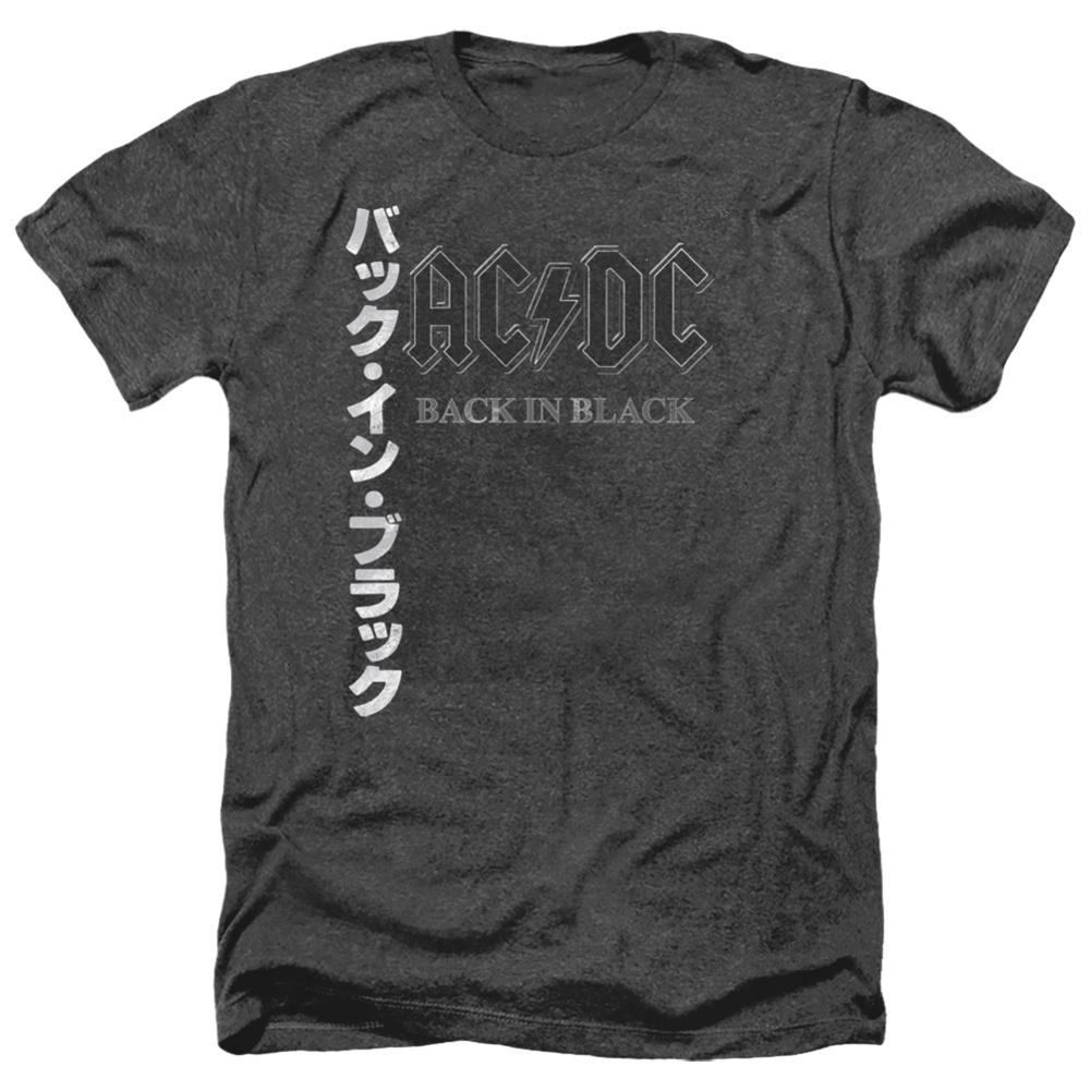 AC/DC Back In The Day Kanji Men's 30/1 Heather 60 40 Poly Short-Sleeve T-Shirt