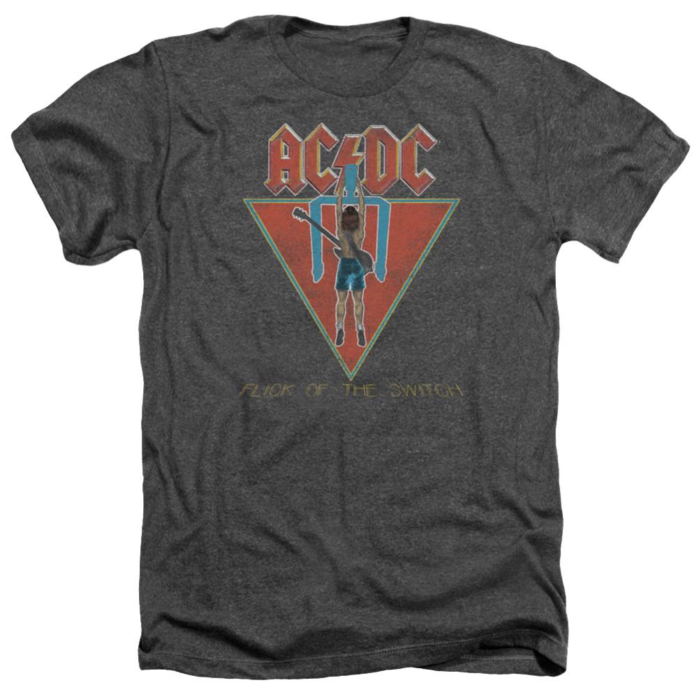 AC/DC Flick Of The Switch Men's 30/1 Heather 60 40 Poly Short-Sleeve T-Shirt