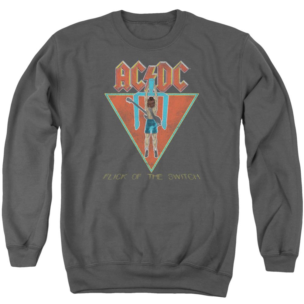 AC/DC Flick Of The Switch Men's Crewneck 50 50 Poly Long-Sleeve T-Shirt